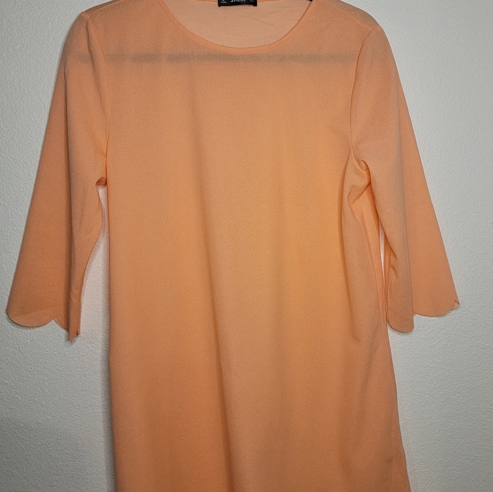 Shein dress size Medium peach. Used and in great condition. No tears or stains.